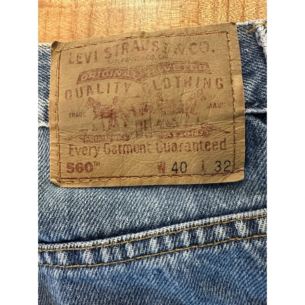 Vintage Levi's 560 Jeans Y2K 90s Loose Fit Tapered Leg Blue Denim Size 40x32